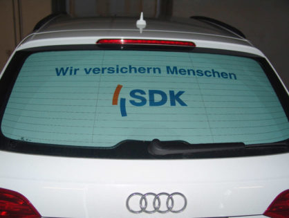 Werbescheibe für das Auto