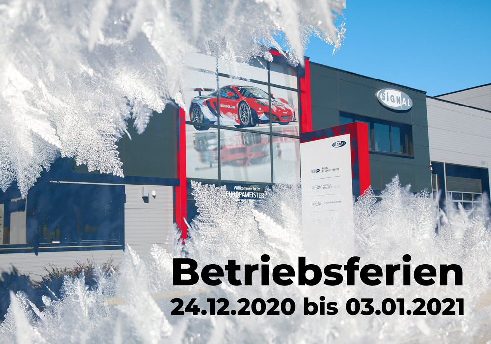Betriebsferien vom 24.12.2020 bis 03.01.2021